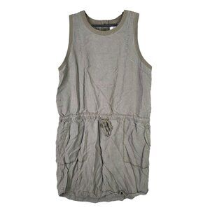 Womens Lou & Grey Olive Green 100% Lyocell Sleeveless Dress Drawstring Waist L